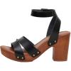 imageCUSHIONAIRE Womens Sandra Faux Wood Sandal LiteSole Technology Wide Widths AvailableBlack