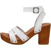 imageCUSHIONAIRE Womens Sandra Faux Wood Sandal LiteSole Technology Wide Widths AvailableWhite