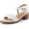 imageCUSHIONAIRE Flynn one band block heel sandal Memory Foam Wide Widths AvailableWhite