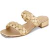 imageCUSHIONAIRE Womens Nan two band braided low block heel slide sandal Memory Foam and Wide Widths AvailableChampagne