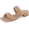 imageCUSHIONAIRE Womens Nan two band braided low block heel slide sandal Memory Foam and Wide Widths AvailableNude