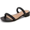 imageCUSHIONAIRE Womens Nestar Braided Low Block Heel Sandal Memory FoamBlack