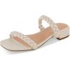 imageCUSHIONAIRE Womens Nestar Braided Low Block Heel Sandal Memory FoamIvory