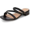 imageCUSHIONAIRE Womens Newton braided low block heel sandal Memory Foam and Wide Widths AvailableBlack