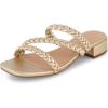 imageCUSHIONAIRE Womens Newton braided low block heel sandal Memory Foam and Wide Widths AvailableChampagne