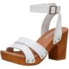 imageCUSHIONAIRE Womens Sandra Faux Wood Sandal LiteSole Technology Wide Widths AvailableWhite