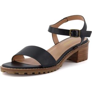 imageCUSHIONAIRE Flynn one band block heel sandal Memory Foam Wide Widths AvailableBlack