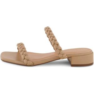 imageCUSHIONAIRE Womens Nestar Braided Low Block Heel Sandal Memory FoamNude