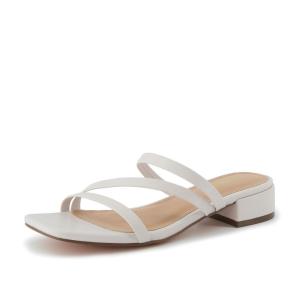 imageCUSHIONAIRE Womens Newport low block heel sandal Memory Foam and Wide Widths AvailableIvory
