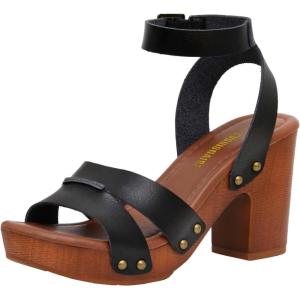 imageCUSHIONAIRE Womens Sandra Faux Wood Sandal LiteSole Technology Wide Widths AvailableBlack