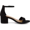 imageCUSHIONAIRE Womens Alba one band mid block heel sandal Memory Foam Wide Widths AvailableBlack Suede