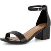 imageCUSHIONAIRE Womens Alba one band mid block heel sandal Memory Foam Wide Widths AvailableBlack