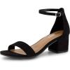 imageCUSHIONAIRE Womens Alba one band mid block heel sandal Memory Foam Wide Widths AvailableBlack Suede