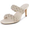 imageCUSHIONAIRE Womens Party braided rhinestone dress sandal Memory Foam Wide Widths AvailableSilver Sparkle