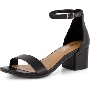 imageCUSHIONAIRE Womens Alba one band mid block heel sandal Memory Foam Wide Widths AvailableBlack