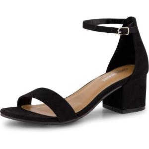 imageCUSHIONAIRE Womens Alba one band mid block heel sandal Memory Foam Wide Widths AvailableBlack Suede