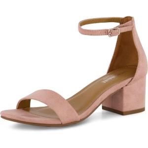 imageCUSHIONAIRE Womens Alba one band mid block heel sandal Memory Foam Wide Widths AvailableBlush Suede