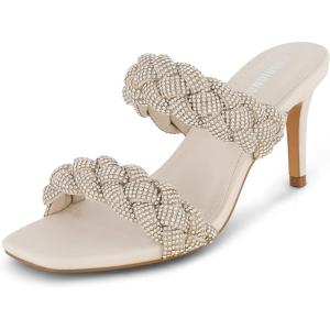 imageCUSHIONAIRE Womens Party braided rhinestone dress sandal Memory Foam Wide Widths AvailableSilver Sparkle