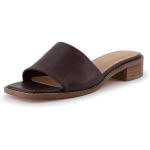imageCUSHIONAIRE Womens Sage low block heel slide sandal Memory Foam and Wide Widths AvailableDark Brown
