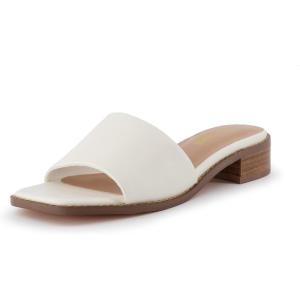 imageCUSHIONAIRE Womens Sage low block heel slide sandal Memory Foam and Wide Widths AvailableWhite