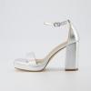 imageCUSHIONAIRE Womens Grammy one band block heel platform sandal Memory Foam Wide Widths AvailableSilver