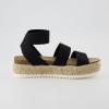 imageCUSHIONAIRE Womens Mandy Cork Espadrille Platform Sandal  Strappy Wedge with Arch SupportBlack
