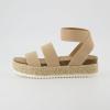 imageCUSHIONAIRE Womens Mandy Cork Espadrille Platform Sandal  Strappy Wedge with Arch SupportNude