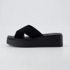 imageCUSHIONAIRE Womens Pepe crossband platform sandal with Memory FoamBlack