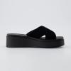 imageCUSHIONAIRE Womens Pepe crossband platform sandal with Memory FoamBlack