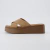 imageCUSHIONAIRE Womens Pepe crossband platform sandal with Memory FoamTan