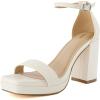 imageCUSHIONAIRE Womens Grammy one band block heel platform sandal Memory Foam Wide Widths AvailableCream