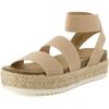 imageCUSHIONAIRE Womens Mandy Cork Espadrille Platform Sandal  Strappy Wedge with Arch SupportNude