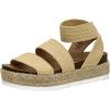 imageCUSHIONAIRE Womens Mandy Cork Espadrille Platform Sandal  Strappy Wedge with Arch SupportRaffia