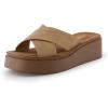 imageCUSHIONAIRE Womens Pepe crossband platform sandal with Memory FoamTan