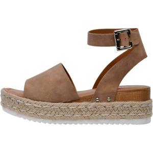 imageCUSHIONAIRE Womens Espadrille Flatform Open Toe SandalMiranda Natural