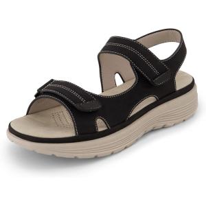 imageCUSHIONAIRE Womens Magee comfort footbed outdoor sandal with adjustable strap and Memory Foam Wide Widths AvailableBlack