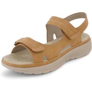 imageCUSHIONAIRE Womens Magee comfort footbed outdoor sandal with adjustable strap and Memory Foam Wide Widths AvailableTan