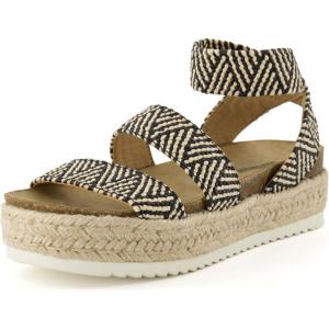 imageCUSHIONAIRE Womens Mandy Cork Espadrille Platform Sandal  Strappy Wedge with Arch SupportBT Raffia