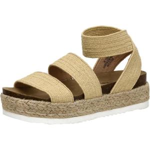 imageCUSHIONAIRE Womens Mandy Cork Espadrille Platform Sandal  Strappy Wedge with Arch SupportRaffia