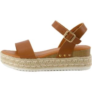 imageCUSHIONAIRE Womens Melissa Espadrille Platform Wedge SandalTan