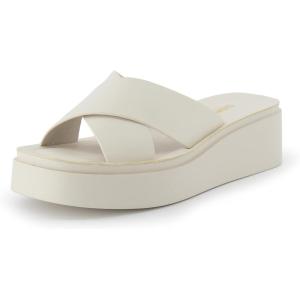 imageCUSHIONAIRE Womens Pepe crossband platform sandal with Memory FoamIvory