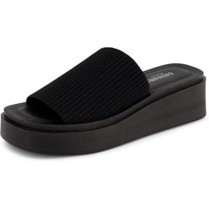 imageCUSHIONAIRE Womens Pim knit platform sandal with Memory FoamBlack Weave