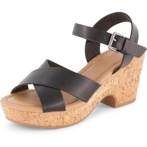 imageCUSHIONAIRE Womens Rosie Cork Wedge Sandal Memory FoamBlack