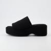 imageCUSHIONAIRE Womens Spin one band platform sandal with Memory FoamBlack Wool