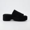 imageCUSHIONAIRE Womens Spin one band platform sandal with Memory FoamBlack Wool