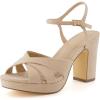 imageCUSHIONAIRE Womens Mood Platform Dress Sandal Memory Foam and Wide Widths AvailableNude Microsuede