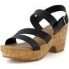 imageCUSHIONAIRE Womens Russ cork wedge sandal Memory Foam Wide Widths AvailableBlack
