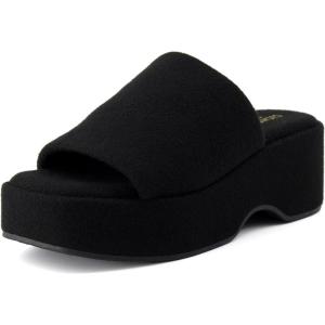 imageCUSHIONAIRE Womens Spin one band platform sandal with Memory FoamBlack Wool