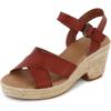 imageCUSHIONAIRE Womens Robbie espadrille Wedge Sandal Memory Foam and Wide Widths AvailableCognac