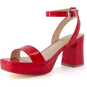 imageCUSHIONAIRE Womens Cherry platform dress sandal Memory Foam and Wide Widths AvailableRed Patent